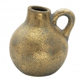26CE1321 Vase 16x14x16 cm Goldfarbig Keramik Dekoration Vase