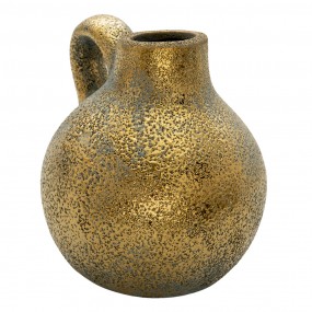 26CE1321 Vase 16x14x16 cm Goldfarbig Keramik Dekoration Vase