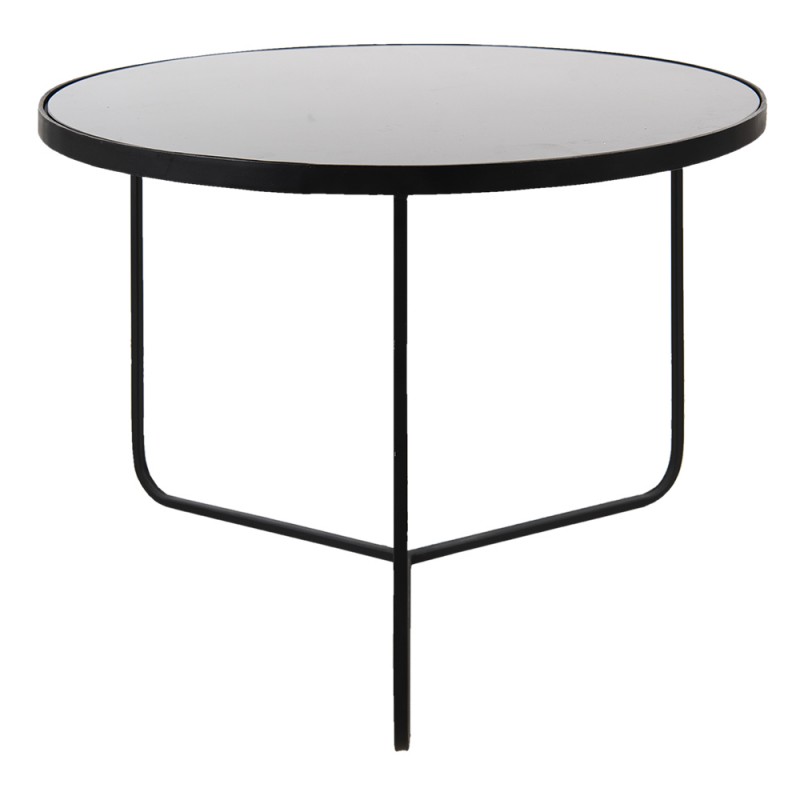 50529L Table d'appoint Ø 75x50 cm Noir Aluminium Rond