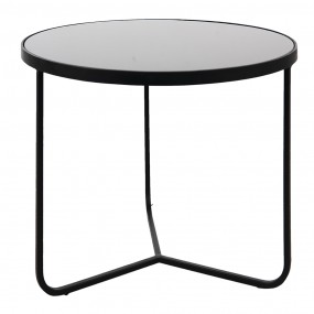 250529L Side Table Ø 75x50 cm Black Aluminium Round