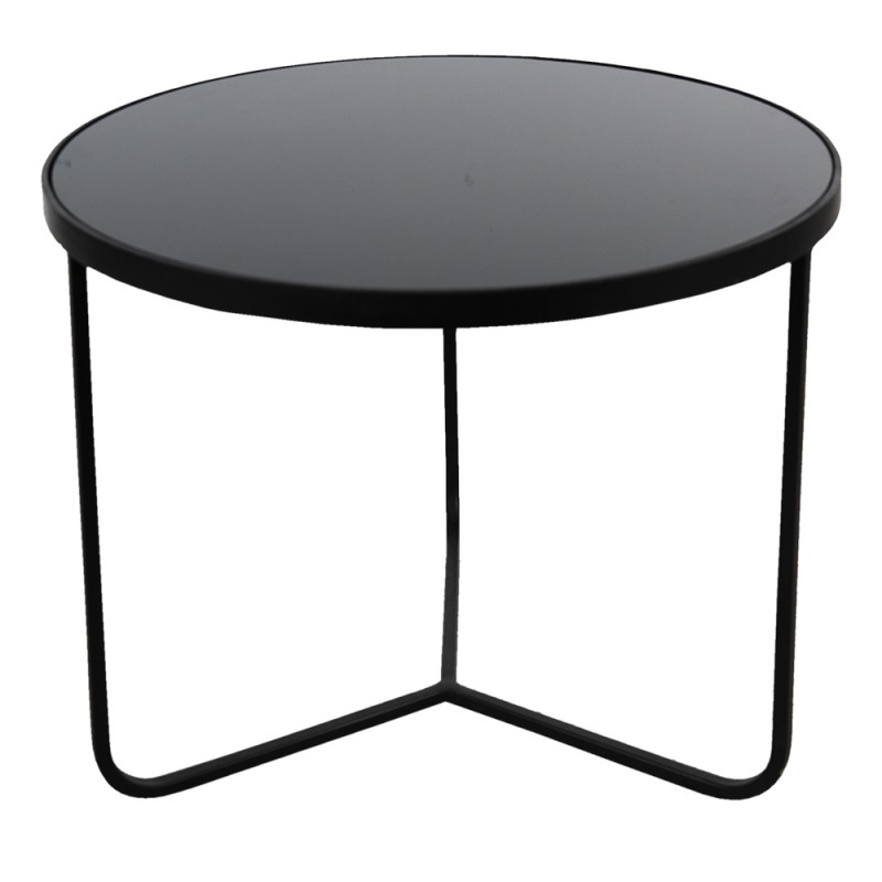 50529M Table d'appoint Ø 60x45 cm Noir Aluminium Rond