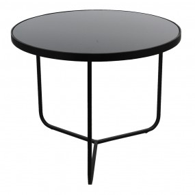 250529M Table d'appoint Ø 60x45 cm Noir Aluminium Rond