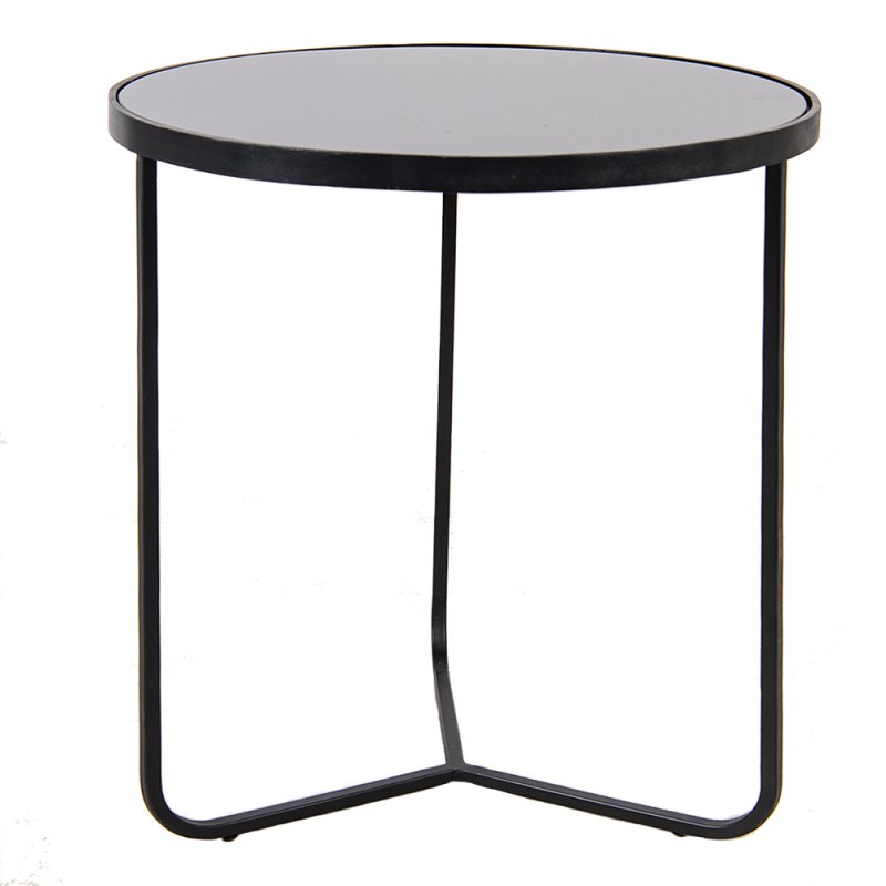 50529S Table d'appoint Ø 50x55 cm Noir Aluminium Rond
