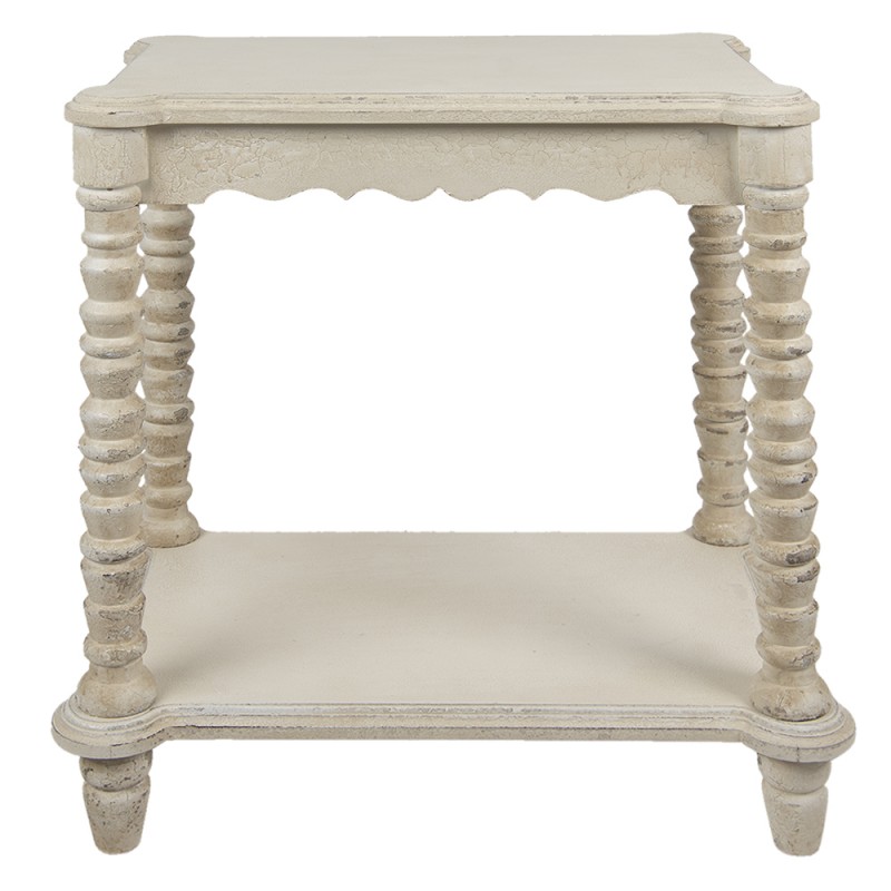 5H0529 Side Table 60x40x70 cm White Wood Rectangle
