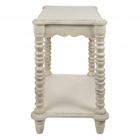 25H0529 Side Table 60x40x70 cm White Wood Rectangle