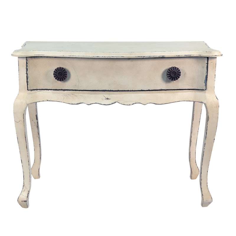 5H0530 Side Table 102x44x83 cm White Wood Rectangle Console Table