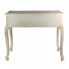 25H0530 Side Table 102x44x83 cm White Wood Rectangle Console Table