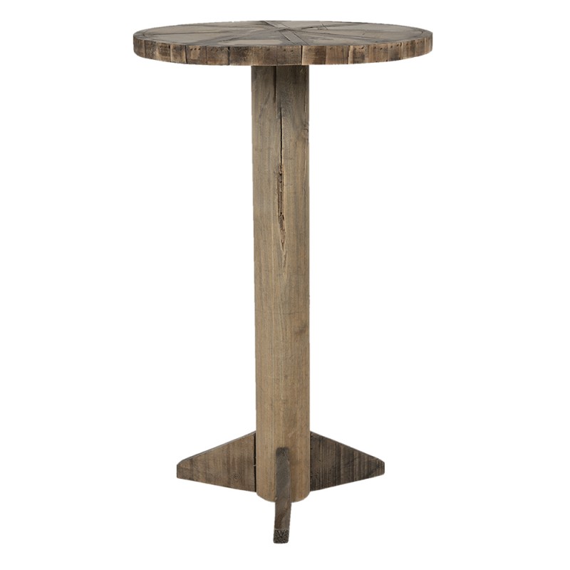 5H0550 Side Table Ø 38x62 cm Brown Wood Round
