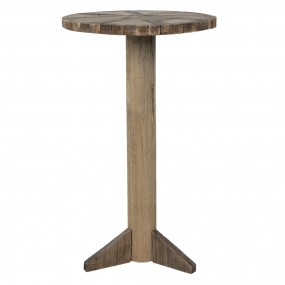 25H0550 Side Table Ø 38x62 cm Brown Wood Round