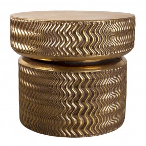 25Y0957 Side Table Ø 58x52 cm Gold colored Metal Round Plant Table