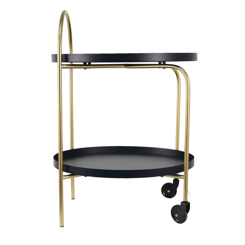 64901 Kitchen Trolley on Wheels 48x38x67 cm Gold colored Iron Side Table