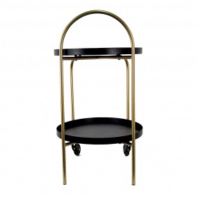264901 Kitchen Trolley on Wheels 48x38x67 cm Gold colored Iron Side Table