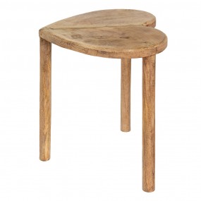 26H2160L Side Table Heart 39x34x40 cm Brown Wood Plant Table