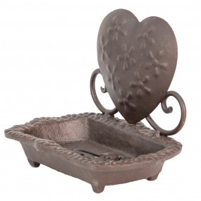 26Y4734 Soap Dish 16x11x13 cm Brown Iron Heart Soap Holder