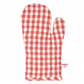2APY44 Oven Mitt 18x30 cm Red White Cotton Apples Oven Glove