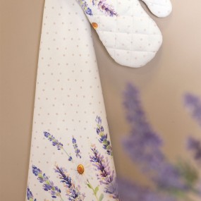 2LF42 Geschirrtuch 50x70 cm Violett Weiß Baumwolle Lavendel Küchentuch