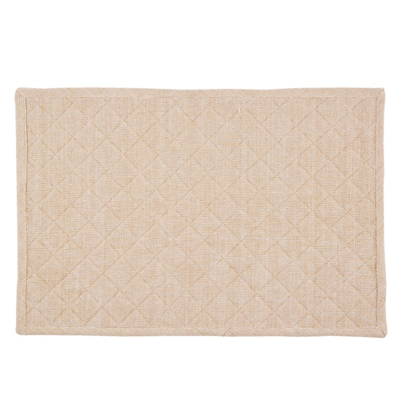 NOC40 Placemats Set van 6 48x33 cm Rood Beige Katoen Kerst Rechthoek