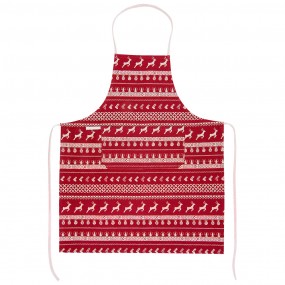 2NOC41-2 Küchenschürze 70x85 cm Rot Beige Baumwolle Weihnachten BBQ-Schürze