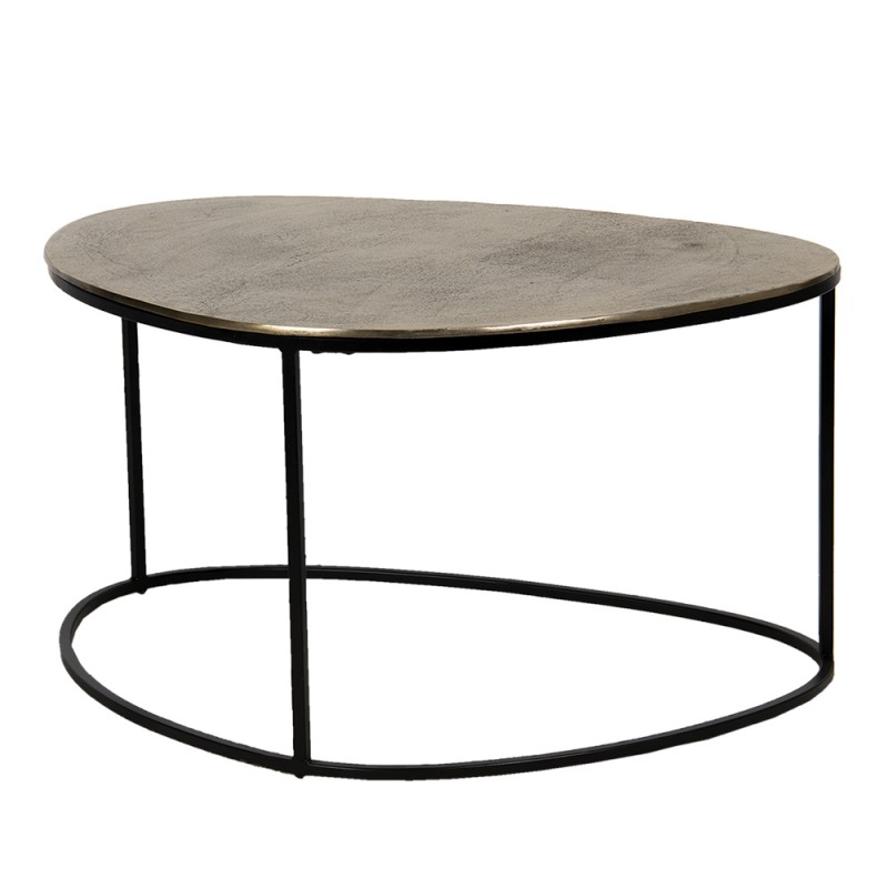 50421L Table basse 92x70x47 cm Couleur or Aluminium Table d'appoint