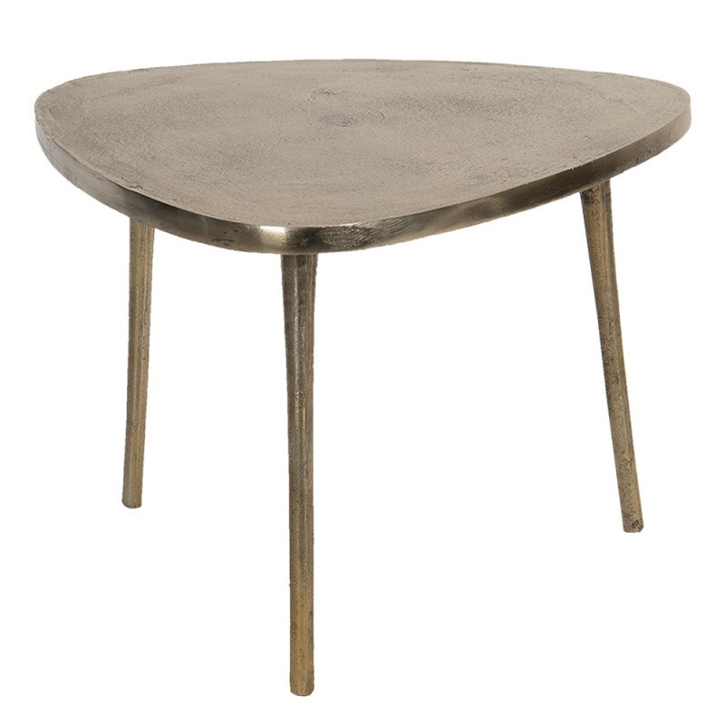 50422L Coffee Table 77x77x54 cm Gold colored Aluminium Triangle Side Table