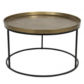 250423M Coffee Table Ø 70x41 cm Brown Aluminium Round Side Table