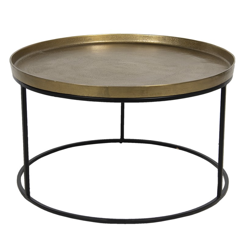 50423M Coffee Table Ø 70x41 cm Brown Aluminium Round Side Table