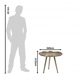250425L Table d'appoint Ø 69x52 cm Couleur or Aluminium Rond