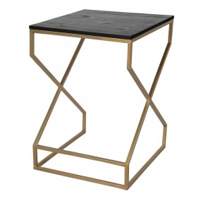 250464 Side Table 40x40x55 cm Gold colored Iron Wood Square Plant Table