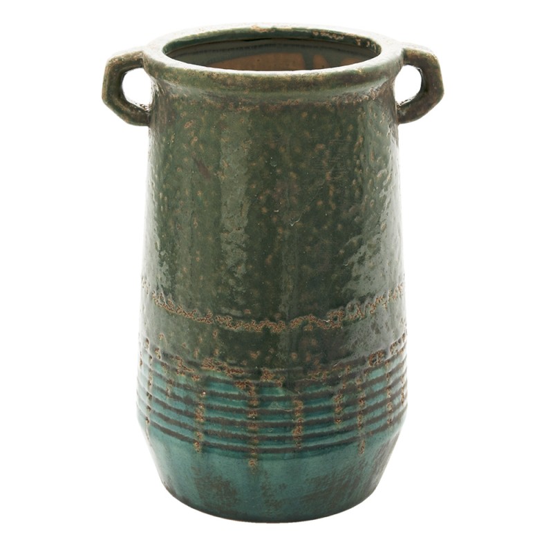 6CE1332 Vaso  Ø 16x26 cm Verde Ceramica Vaso di decorazione