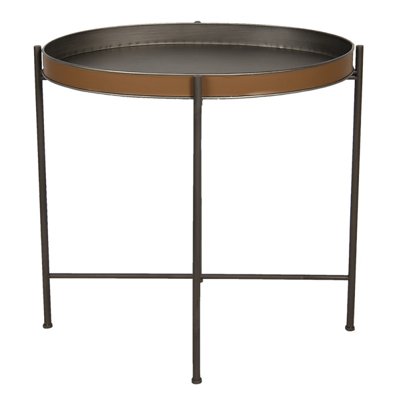 5Y0818 Side Table 69x47x66 cm Brown Iron Oval