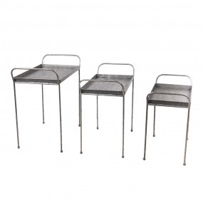 25Y0867 Side Table Set of 3 Grey Iron Rectangle Side Table