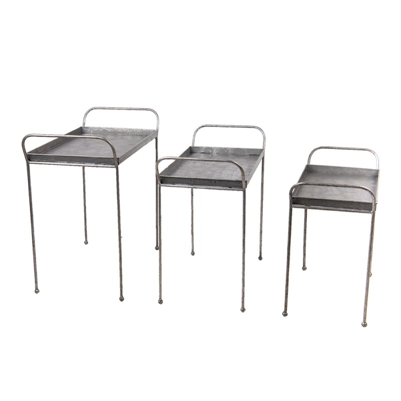 5Y0867 Side Table Set of 3 Grey Iron Rectangle Side Table