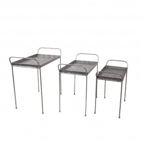 25Y0867 Side Table Set of 3 Grey Iron Rectangle Side Table