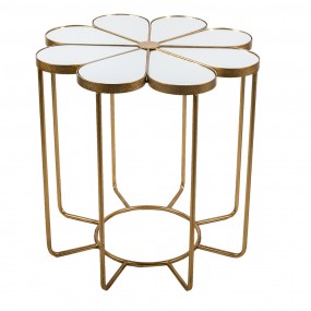 25Y0908 Side Table Ø 62x61 cm Gold colored Metal Glass