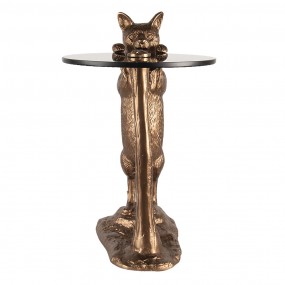 26AL0051 Side Table Cat 51x36x30 cm Copper colored Black Aluminium