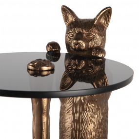 26AL0051 Side Table Cat 51x36x30 cm Copper colored Black Aluminium