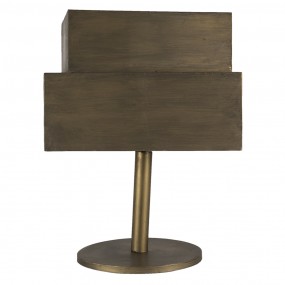 250548 Bedside Table 40*30*53 cm Golden color Brown Wood Iron