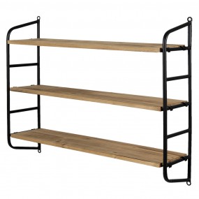250610 Wall Rack 60x15x50 cm Brown Wood Metal Wall Shelf