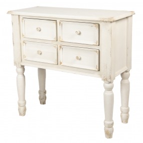 25H0442 Chest of Drawers 87x38x86 cm White Wood Rectangle Console Table