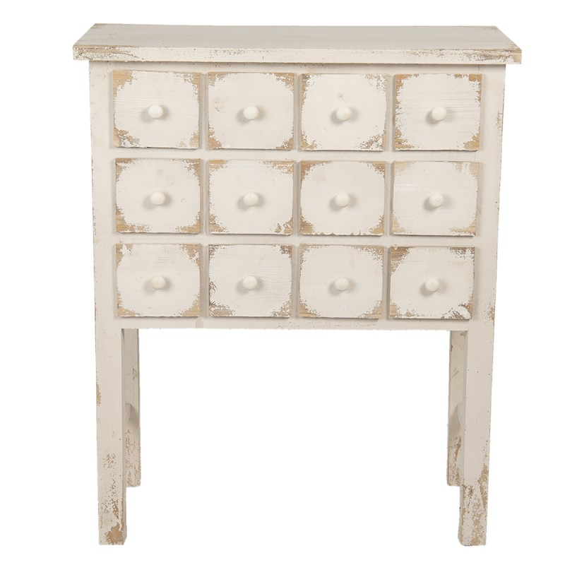 5H0445 Chest of Drawers 78x36x95 cm White Wood Rectangle Console Table