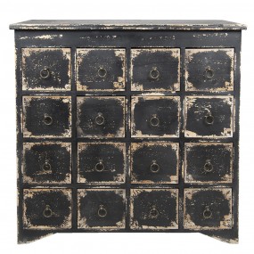 25H0517 Chest of Drawers 96x40x94 cm Black Wood Cabinet