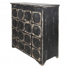 25H0517 Chest of Drawers 96x40x94 cm Black Wood Cabinet