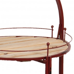 25Y0658 Side Table Ø 49x98 cm Red Iron Wood Round