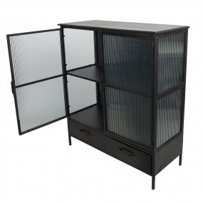25Y0771 Display Cabinet 90*38*102 cm Black Iron Rectangle