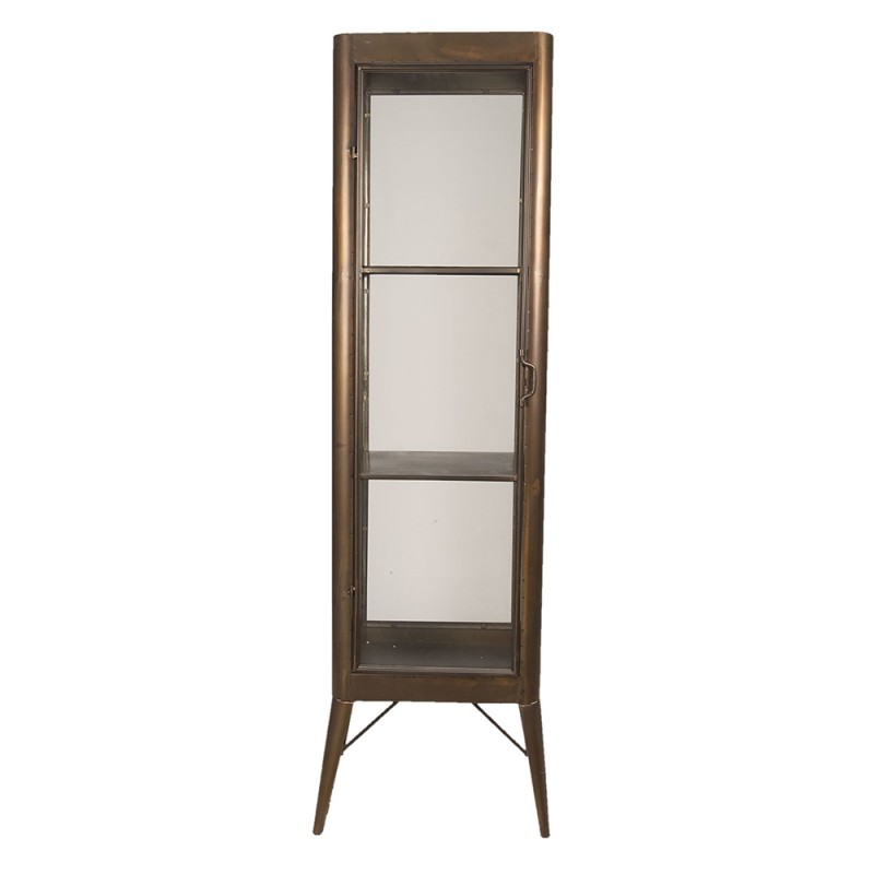 5Y0669 Display Cabinet 46*37*170 cm Brown Iron Glass Rectangle