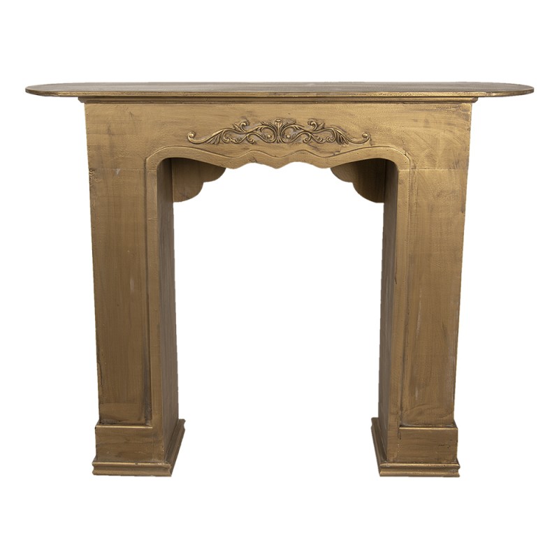 5H0380GO Fireplace Surround 125x28x101 cm Gold colored Wood Rectangle Mantelpiece