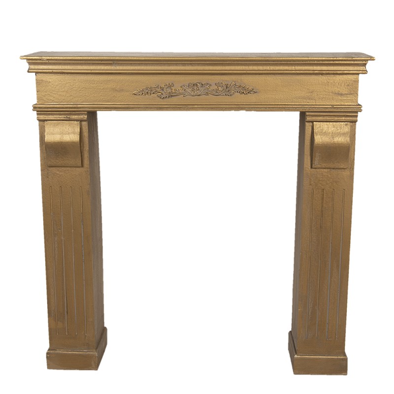 5H0381GO Fireplace Surround 100x22x99 cm Gold colored Wood Rectangle Mantelpiece