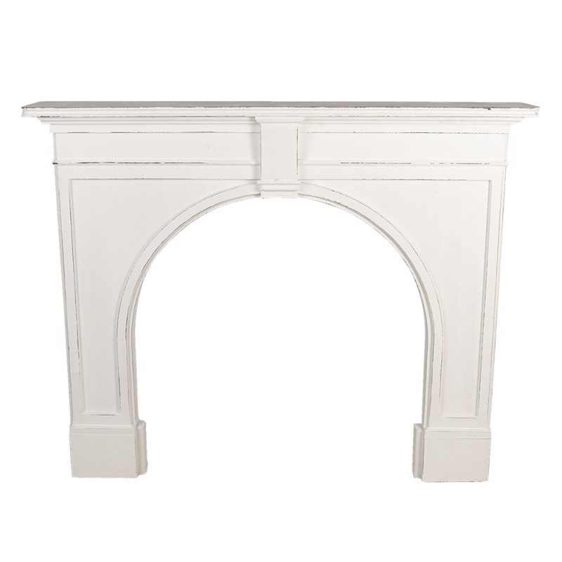 5H0475W Fireplace Surround 130x21x104 cm White Wood Rectangle Mantelpiece