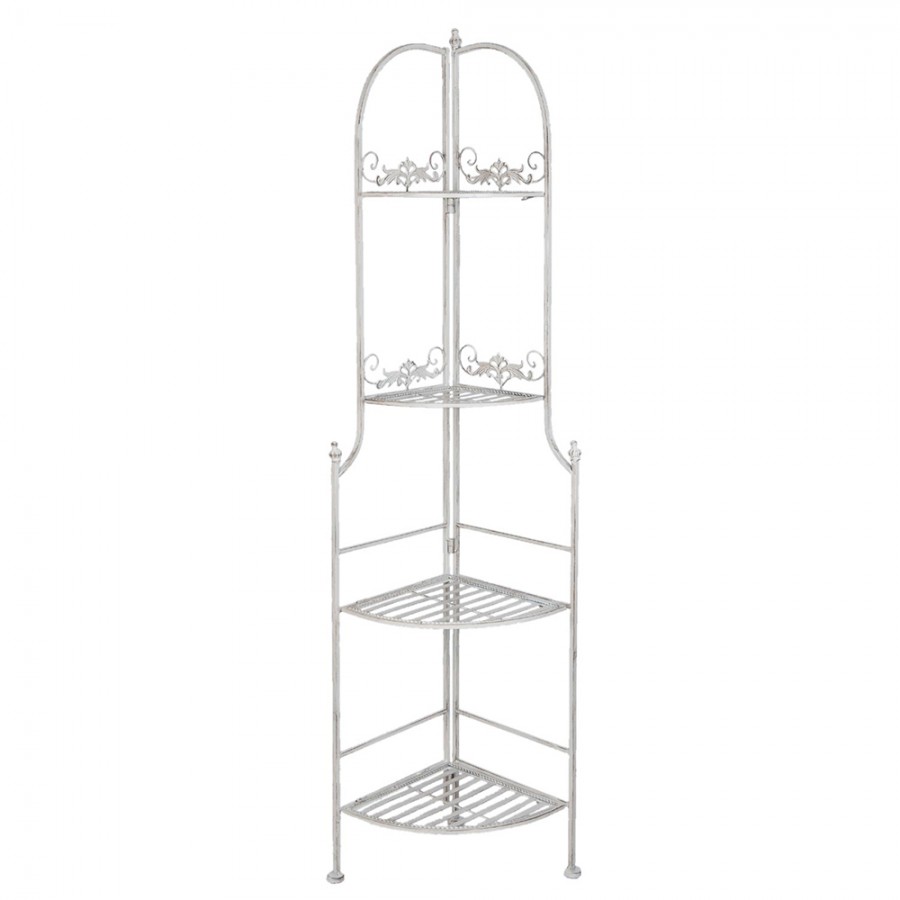 5Y0214 Plant Rack 50x35x159 cm White Iron Garden Rack