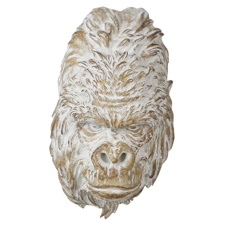 6PR4788 Statuetta Scimmia 30 cm Marrone Bianco  Poliresina Accessori per la casa